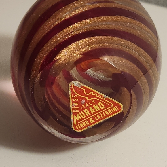 Vintage Handblown Murano Swirl Art Glass Paperweight Ferro & Lazzarini Italy - Picture 4 of 7
